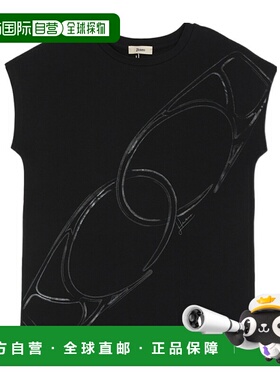 HERNO 女士T恤 JG000279D520099393 SS2025 黑色 徽标图案T恤