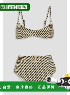 1h可退 潮奢 ZIMMERMANN 女士 束带弹性提花比基尼 8772WRS245SET