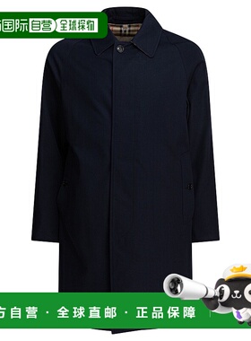 BURBERRY 男士外套 8079395 SS2025 蓝色 Camden Mid Car Coat新
