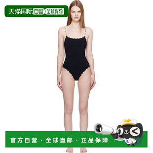 1h可退 潮奢 Burberry 巴宝莉 女士 黑色 Check Trim 连体泳衣 81