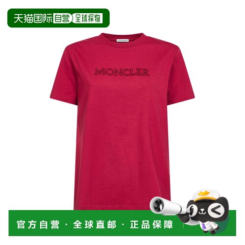 MONCLER 女士T恤 L10938C0002189AUO438 CO 红色 Ss T-Shirt Dark