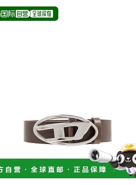 DIESEL 男士腰带 X08727PR666H1938 AW2024 白色 徽标腰带皮带