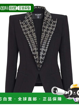 BALMAIN 女士西服 GF1SE200PD30EAW SS2026 黑色 刺绣六粒扣夹克