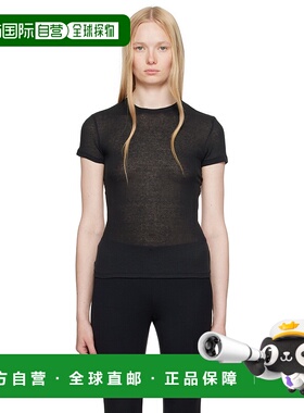 1h可退 潮奢 SKIMS 女士 黑色 Sheer Cotton T 恤 SSSTT8234W
