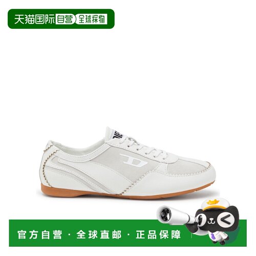 DIESEL 女士运动鞋 Y03857P7555T1002 CO 白色 D-Mile-Flat 皮革