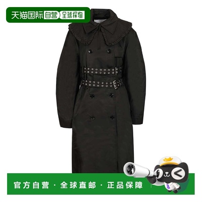 GANNI 女士大衣 A1010075099 SS2026 黑色 Duchesse Nylon Trench