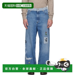 潮奢 蓝色刺绣牛仔裤 Marni 男士 PAJD0563X1USCY23 玛尼 1h可退