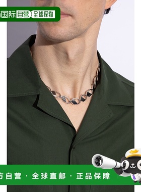 1h可退 FENDI 男士项链 7AJ937B09F0VD1 CO 银色 六角形链式项链