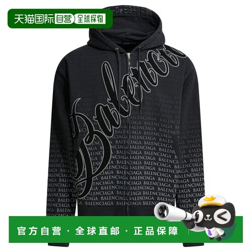 BALENCIAGA 男士卫衣 850338TTVN86552 SS2026 黑色巴黎世家