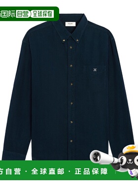 CELINE 男士衬衫 RC07O216TGCO1 AW2025 蓝色 长袖衬衫