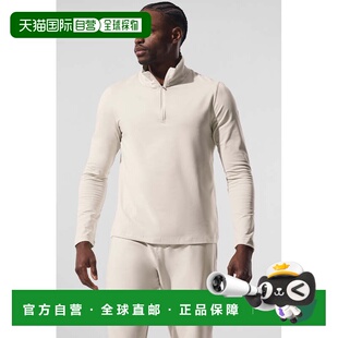 alo yoga Conquer 翻领柔软半拉链纯色运动长袖Polo衫 男款m3193r