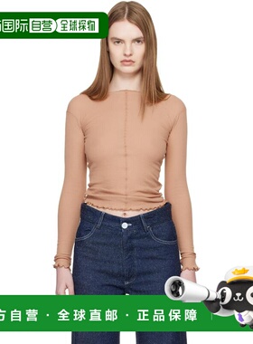 1h可退 潮奢 Baserange 女士 黄褐色 Pama 长袖 T 恤 TTPAL