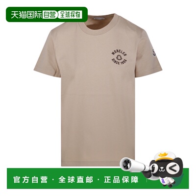 MONCLER 女士T恤 8C0003089AUO222 SS2026 卡其色 Soft cotton, c