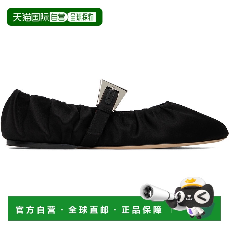 1h可退 潮奢 Paris Texas 女士 黑色 Sveva Plisse Buckle 芭蕾鞋