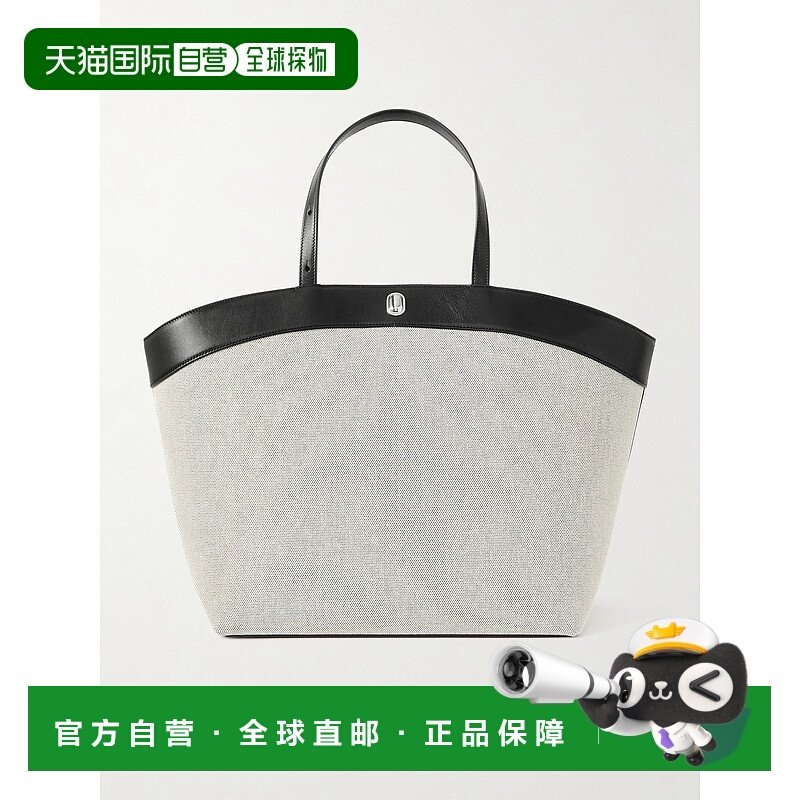 1h可退 潮奢 SAVETTE 女士 Tondo 大号皮革饰边帆布手提包 H02510