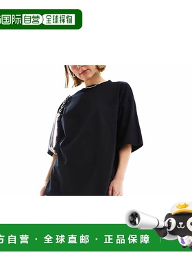 1h可退 潮奢 ASOS 女士 hotfix 设计网眼喇叭型裤子(黑色)