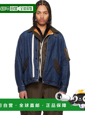 1h可退 潮奢 Sacai 男士 蓝色 Denim x Nylon Twill 牛仔夹克 260