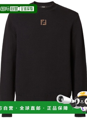 FENDI 男士针织衫 FZX091AW09F1UVU SS2026 黑色 Black wool swea