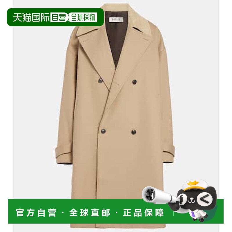1h可退 潮奢 RÓhe 女士 Garden 山羊皮边棉质斜纹布大衣