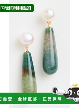 1h可退 潮奢 Shashi 女士 Linnea 宝石耳环 white白色 舒适时尚