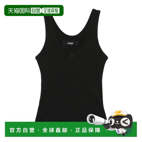 AMIRI 女士背心吊带 AWJYTT1010001 AW2025 黑色 圆领背心