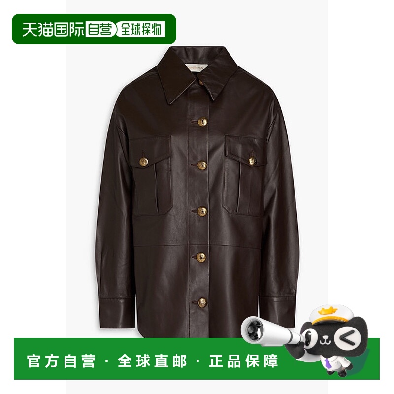 1h可退 潮奢 ZIMMERMANN 女士 皮革衬衫 7900TF231ESPRESSO