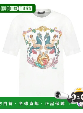 VERSACE 男士T恤 10133021A15069 AW2025 白色 Versace Theater C