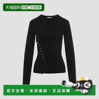 Rabanne 女士 黑色 Drape Pression Jersey 上装 24AJTO708VI0386