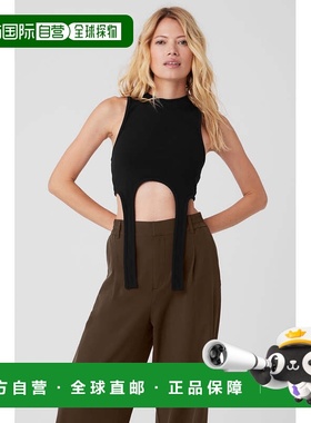 alo yoga 纯色舒适修身短款无袖背心 女款w2759rWhite瑜伽