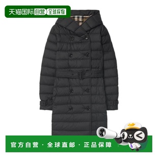 黑色 BURBERRY AW2025 81052081 连帽棉服外套 女士大衣