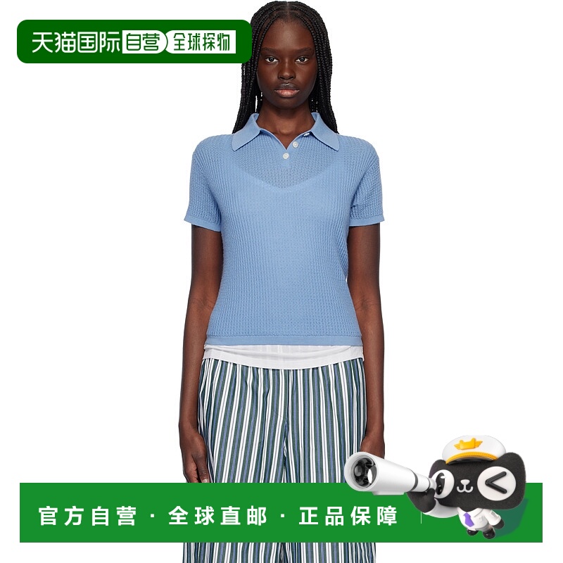 1h可退 潮奢 Guest in Residence 女士 蓝色 Shrunken Polo 衫 W1
