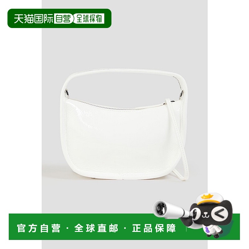1h可退 潮奢 Staud 女士 Venice 褶皱漆皮手提包 4949969WHITE