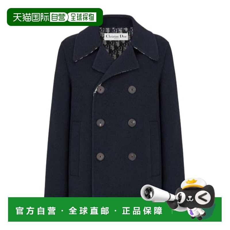 1h可退 DIOR 女士外套 110C08A1375X5803 SS2024 黑色 双排扣双面