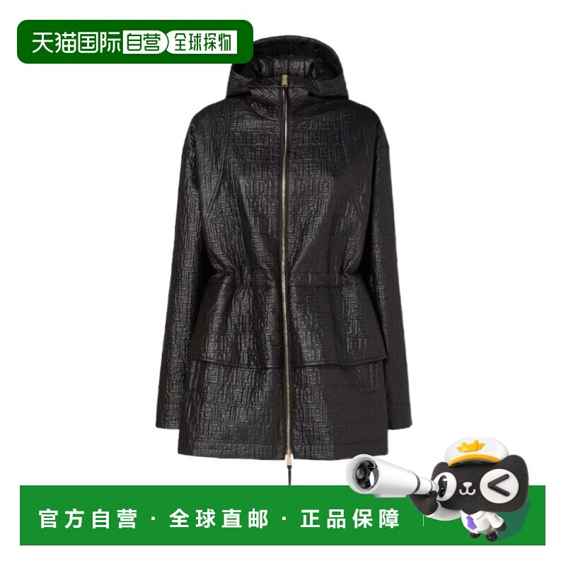 FENDI 女士外套 FAN238AT9CF0GME SS2026 黑色 长袖连帽派克夹克