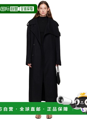 1h可退 潮奢 Courreges 女士 黑色 Oblique Wool 风衣 325CMA236W