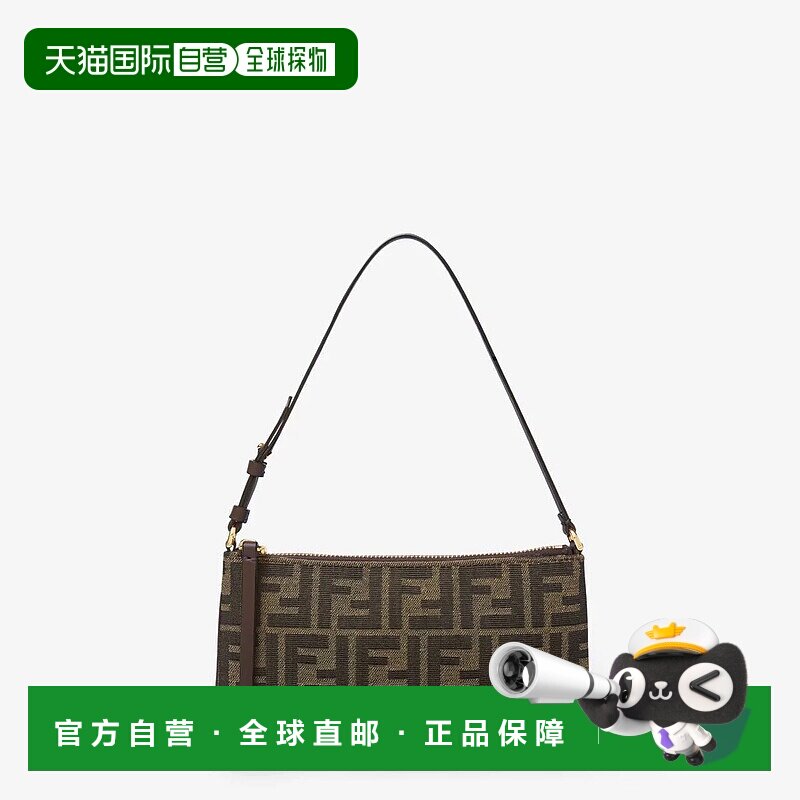 FENDI 女士单肩包 8M0536A98PF1GL7 SS2026 花色 Baguette 拉链手