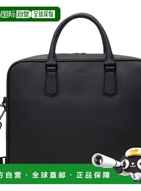 1h可退 潮奢 BOSS 波士 男士 黑色 Double B Monogram Trim 公文