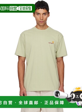 1h可退 潮奢 CARHARTT WIP 男士 绿色 American Script T 恤 I029