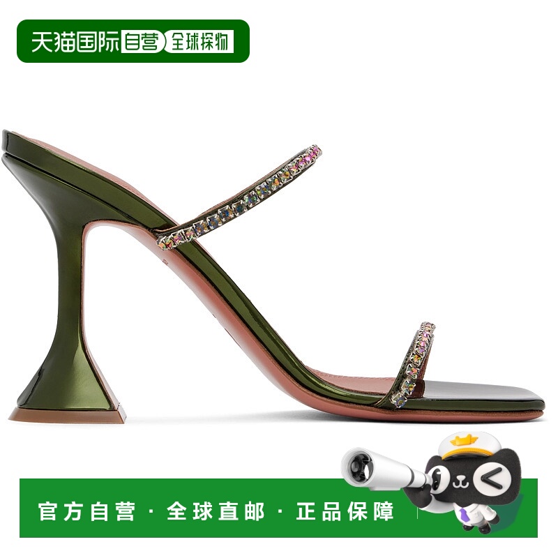 1h可退 潮奢 Amina Muaddi 女士 绿色 Gilda Slipper 凉鞋 GILDAS