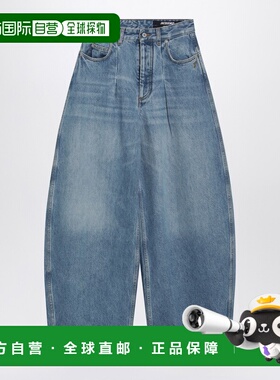 1h可退 潮奢 Jacquemus 女士 de-Nîmes Ovalo 靛蓝色牛仔裤子 PAW