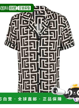 BALMAIN 男士衬衫 FH1HN011VD01GFE CO 黑色 Viscose shirt