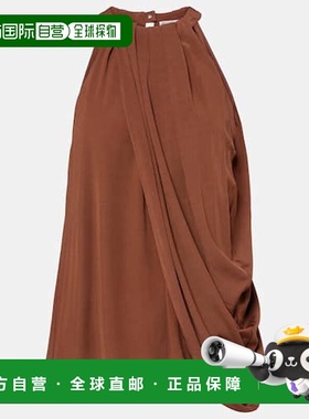 1h可退 潮奢 J.W. Anderson 女士 cr&ecirc;pe 垂褶挂脖上衣性感