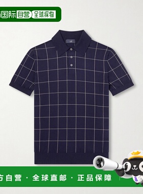 1h可退 潮奢 Dunhill 登喜路 男士 格纹棉质深紫色真丝混纺提花Po