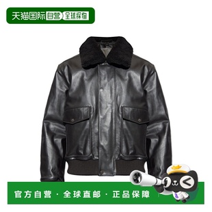 LEMAIRE 男士外套 OW1171LL0145BR514 AW2025 黑色皮衣夹克