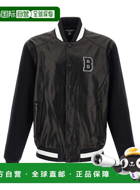 BALMAIN 男士夹克 FH1TF995MH22EAP AW2025 黑色 Varsity Bomber