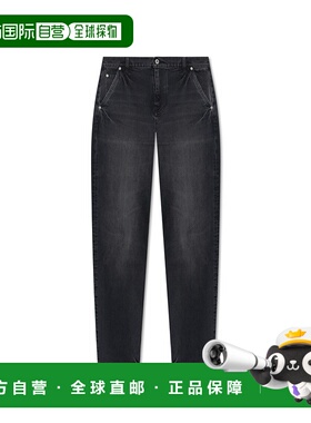 KENZO 女士休闲裤 FF62DP2356C8BS 牛仔裤黑色直筒裤 AW2025