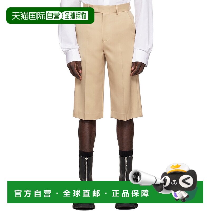 1h可退 潮奢 We11Done 男士 驼色涤纶短裤 WDPT122267M