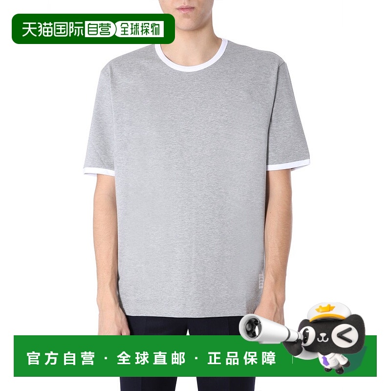 1h可退 THOM BROWNE 男士T恤 MJS083A00042055 CO 灰色 SS RINGER