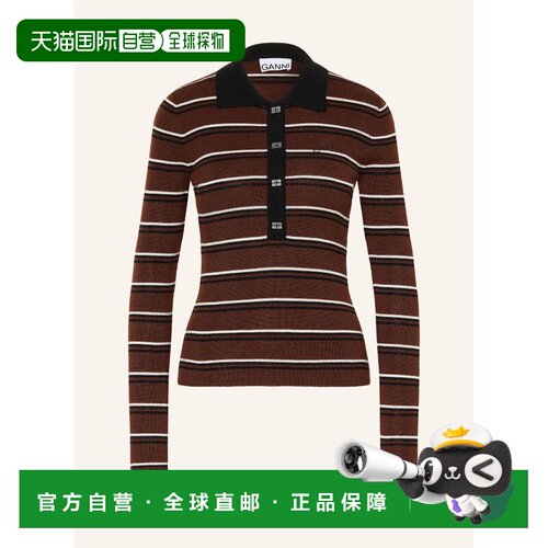 GANNI 女士POLO衫 100314017715000 CO 花色 Knit polo shirt