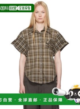 1h可退 潮奢 Tom Ford 汤姆 福特 女士 棕色 Wire Cuff Check 衬